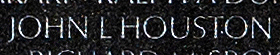 Engraved name on The Wall of Sergeant John L. Housto, U.S. Army Special Forces